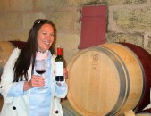 Paige tasting in the cellars of Chateau Lafleur Pomerol May 2015 photo copyright Paige Donner IMG_2053 (2)